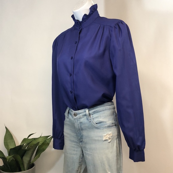 Women’s Vintage Judy Bond Purple Blouse - Picture 9 of 14